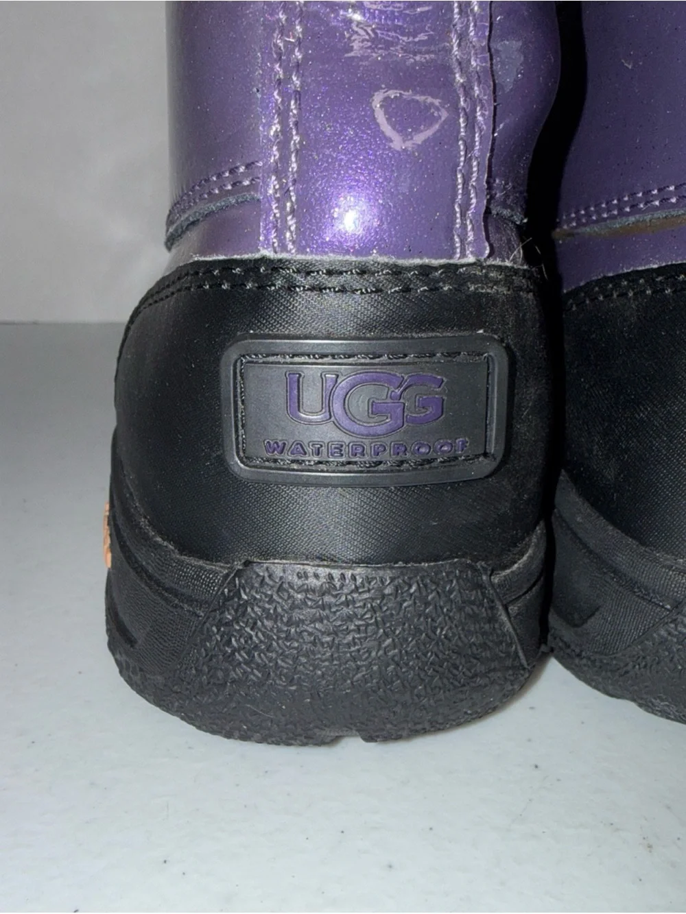UGG Purple and Pink Kids Lace-Up Faux-Fur Winter Boots size 1